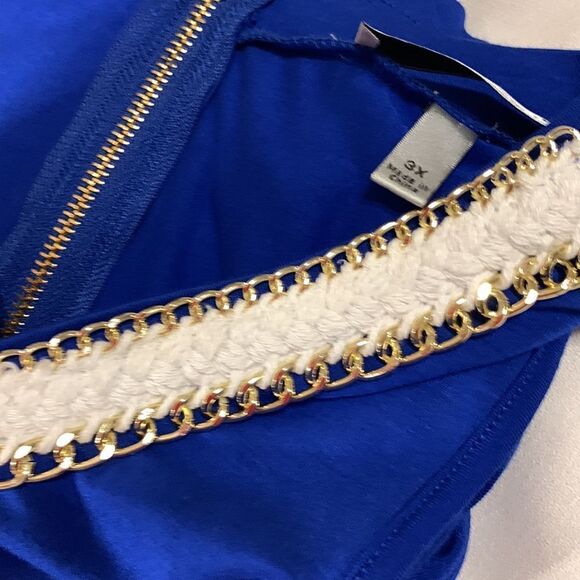 WD-NY Size 3X sleeveless scoopneck top with rope/gold chain detail. - Picture 10 of 10